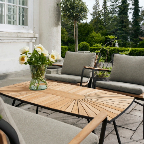 Mandalay Marguerit Loungetisch L: 130 cm - Teak/Anthrazit