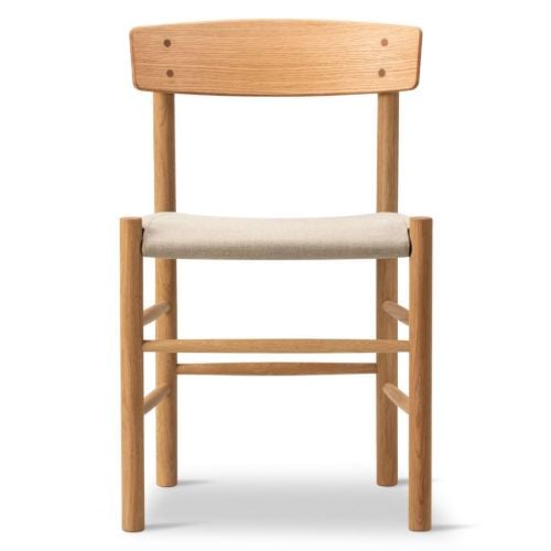 Fredericia Furniture 3339 J39 Mogensen Spisebordsstol - Olieret Eg/Natur Canvas