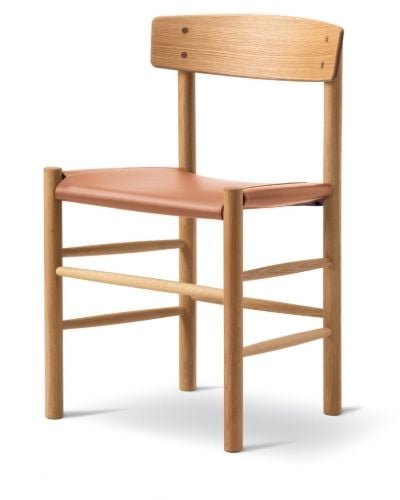 Fredericia Furniture 3339 J39 Mogensen Esszimmerstuhl – Geölte Eiche/307 Cognac Omni Leder