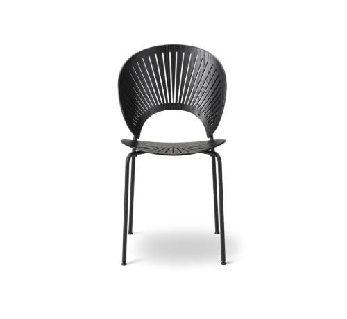 Fredericia Furniture 3398 Trinidad Stol SH: 45,5 cm - Sort Ask/Sort Krom