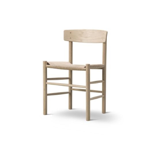 Fredericia Furniture 3239 J39 Mogensen Esszimmerstuhl SH: 46,5 cm – Eiche geseift/Naturgeflecht