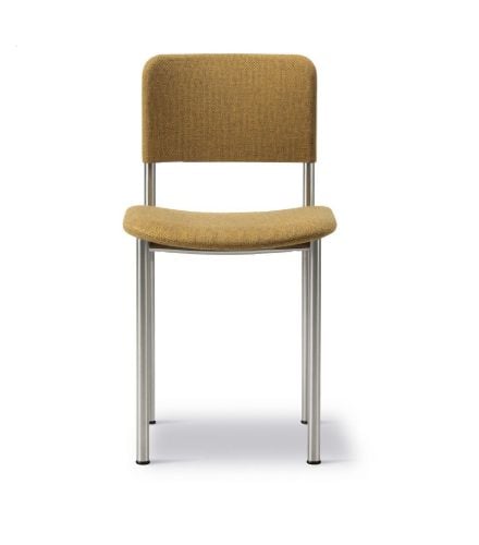 Fredericia Furniture 3414 Plan Vollgepolsterter Stuhl SH: 45 cm – Re-Wool 448/Gebürsteter Stahl