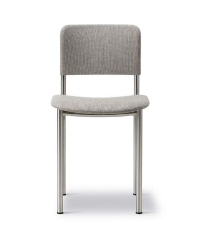 Fredericia Furniture 3414 Plan Vollgepolsterter Stuhl SH: 45 cm – Re-Wool 128/Gebürsteter Stahl