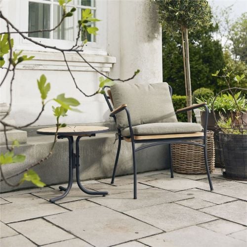 Mandalay Marguerit Loungesessel SH: 42 cm - Anthrazit/Teak