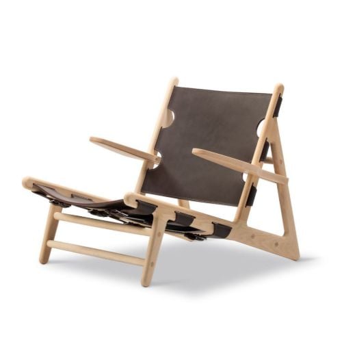 Fredericia Furniture 2229 Børge Mogensen Limited Edition Jagdstuhl 75-jähriges Jubiläum - Geölte Esche/Dunkelbraunes Leder