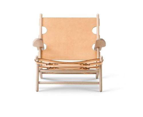 Fredericia Furniture 2229 Jagtstolen von Børge Mogensen SH: 28 cm – Naturleder/geölte Eiche