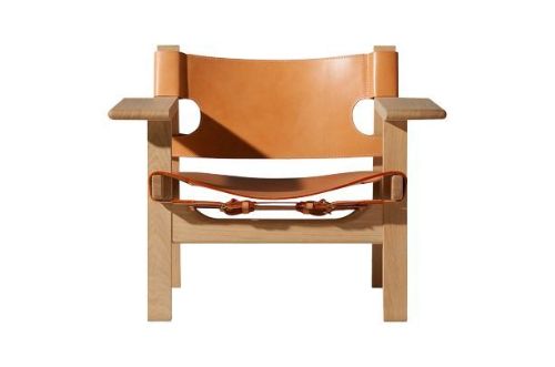 Fredericia Furniture 2226 Den Spanske Stol af Børge Mogensen SH: 33 cm - Cognac Læder/Olieret Eg