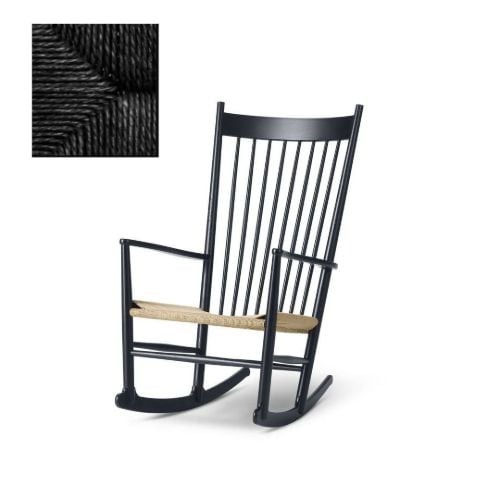 Fredericia Furniture 16000 J16 Wegner Gyngestol SH: 42 cm - Sortlakeret Eg/Sort Flet