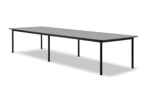 Fredericia Furniture 665E Plan Table Modular 100x380 cm - Schwarzes Nanolaminat/Schwarz