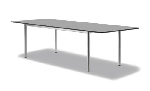 Fredericia Furniture 6632 Plan Tisch ausziehbar 100 x 260 cm – schwarzes Nanolaminat/gebürsteter Stahl