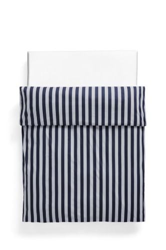 HAY Été Duvet Cover 200x200 cm - Midnight Blue and Light Grey