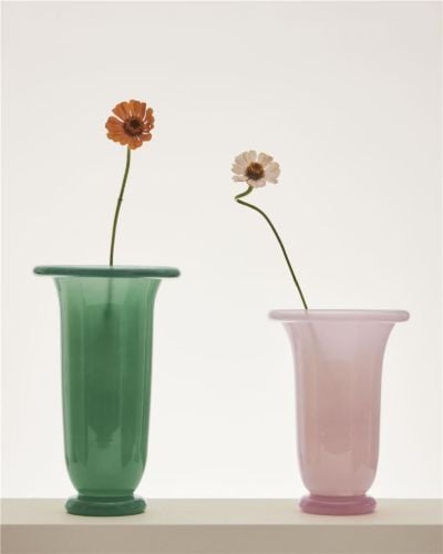 HAY Empire Vase Groß H: 25 cm - Grün/Dunkelgrün