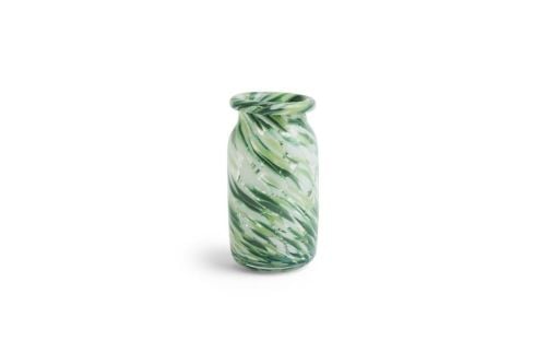 HAY Splash Vase Small H: 20,5 cm - Roll Neck/Green Swirl 