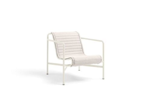 HAY Palissade Loungesessel, niedrig, weiches Steppkissen, 50 x 116 cm, Cremeweiß