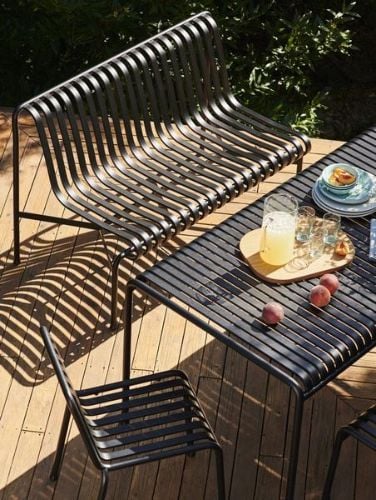 HAY Palissade Esszimmerbank ohne Armlehne L: 120 cm – Anthrazit