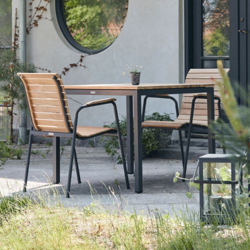 Mandalay Toscana Gartentisch L: 82 cm und 2 Bellevue Gartenstühle - Anthrazit
