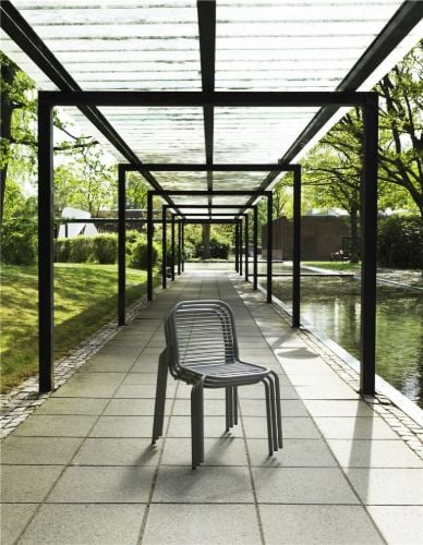 Normann Copenhagen Outdoor Vig Stuhl SH: 46 cm - Schwarz