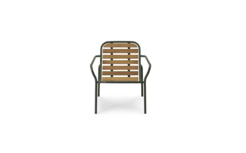 Normann Copenhagen Outdoor Vig Robinie Lænestol SH: 41 cm - Mørkegrøn/Olieret Træ