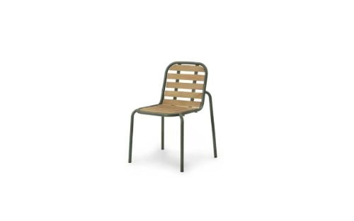 Normann Copenhagen Outdoor Vig Robinie Stol SH: 46 cm - Mørkegrøn/Olieret Træ