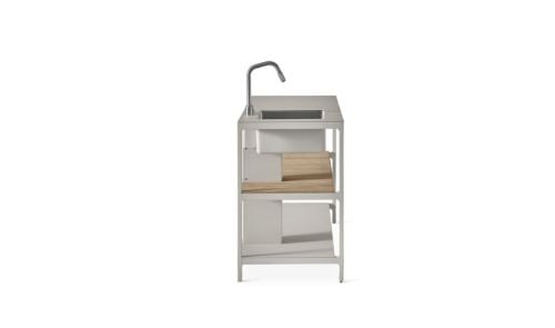 Vipp 742 Open-Air Outdoor-Kücheneinheit mit Spüle L: 154 cm - Teak/Aluminium