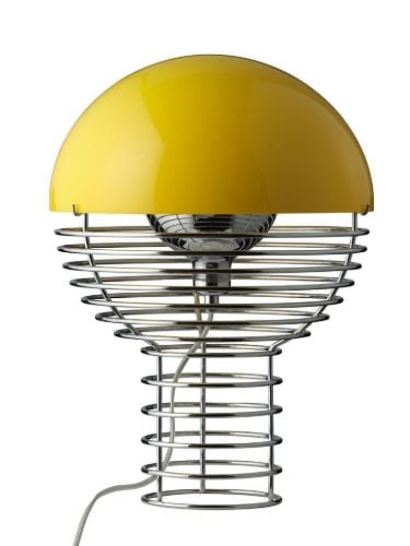Verpan Wire Table Lamp Ø: 30 cm - Chrome/Yellow 