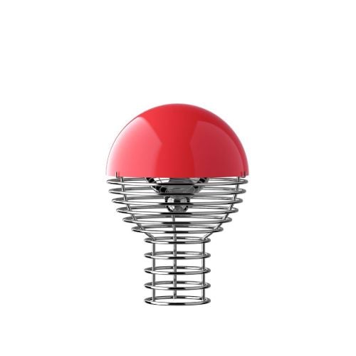 Verpan Wire Portable Lamp H: 25 cm - Aluminium/Rød