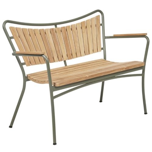 Mandalay Marguerit Havebænk L: 112 cm - Teak/Olivengrøn UDSOLGT FOR SÆSON 2026