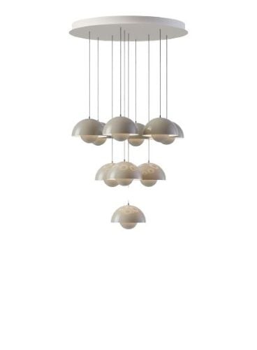 &Tradition Flowerpot VP10 Chandelier 10 Pendler - Grey Beige
