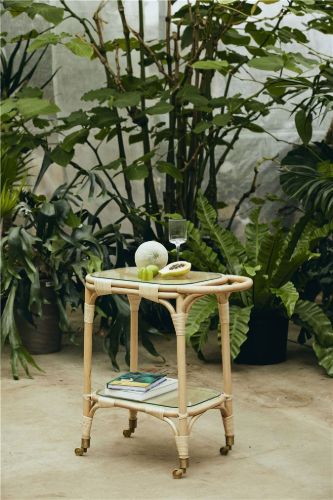 Nordal BALI Rolltisch/Stehtisch 73 x 43 cm – Natur OUTLET