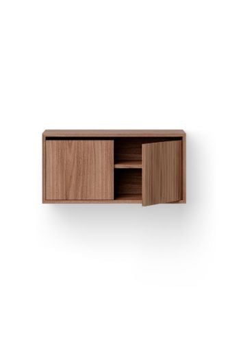 New Works Schrank niedrig m. Türen 38,4x79 cm – Walnuss