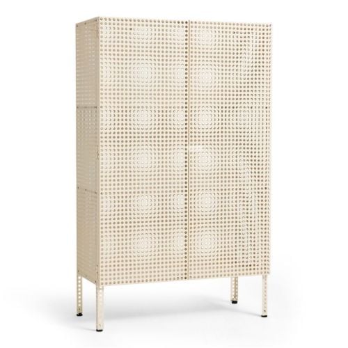 HAY Perforated Floor Cabinet Large 146,5x89 cm - Steel/Eggshell 