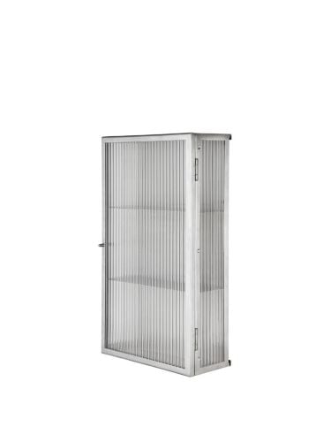 Ferm Living Haze Wandschrank 60x35 cm - Geriffeltes Glas/Edelstahl