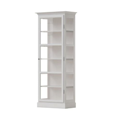 Lindebjerg Design Classic V1 Vitrine mit rechts angeschlagener Tür 70 x 210 cm – Weiß