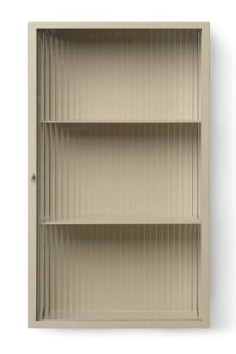 Ferm Living Haze Wall Cabinet 60x35 cm - Reeded Glass/Cashmere 