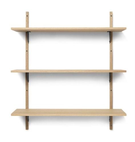 Ferm Living Sector Shelf T/W 26,1x87 cm - Oak/Black Brass