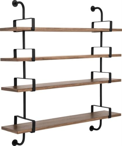 GUBI Démon Shelf, 2 Brackets, 155, 4 shelves (American Walnut Semi Matt Lacquered)