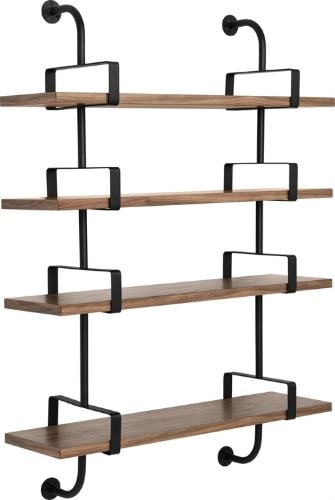 GUBI Démon Shelf, 2 Brackets, 95, 4 shelves (American Walnut Semi Matt Lacquered)
