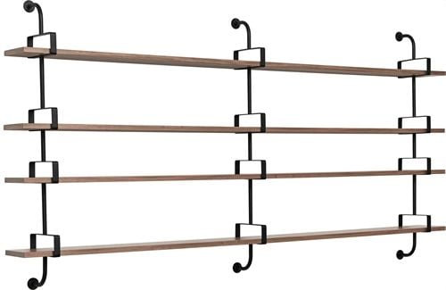 GUBI Démon Shelf, 3 Brackets, 215, 4 shelves (American Walnut Semi Matt Lacquered)