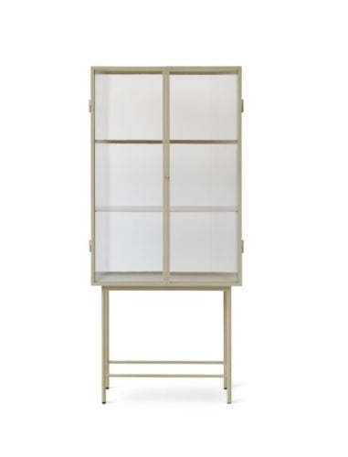 Ferm Living Haze Vitrine 155x70cm - Reeded Glass/Cashmere