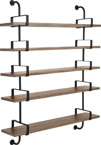 GUBI Démon Shelf, 2 Brackets, 155, 5 shelves (American Walnut Semi Matt Lacquered)