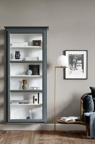Lindebjerg Design Classic V4 Vitrine Linksangeschlagene Tür 70x170 cm - Anthrazit