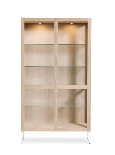 Skovby SM452 Vitrineskab 100x162 cm - Hvidolieret Eg / Cremehvid