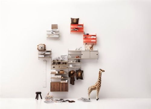 String Furniture Cabinet W. Swing Door 58x42 cm - Beige