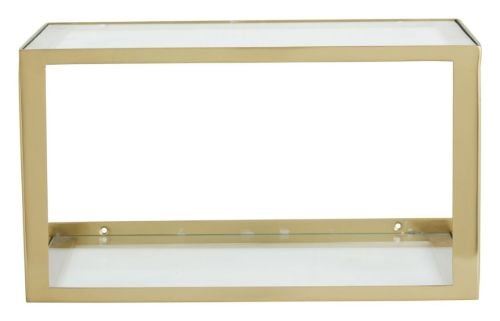 Nordal NERA Shelf w/glass 36x20x20,5 cm - Golden