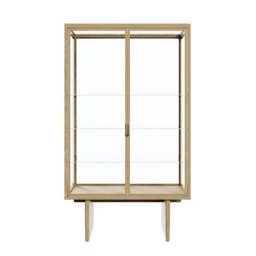 GUBI Private Vitrine H: 191 cm – Hell gebeizte Eiche/Transparentes Glas