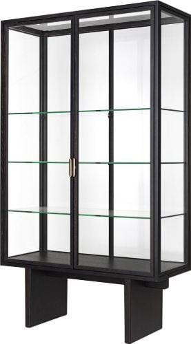 GUBI Private Vitrine H: 191 cm - Brown/Black Stained Oak/Transparent Glass