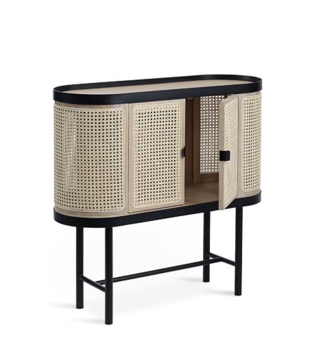 Warm Nordic Be My Guest Barschrank 92 x 95 cm – Black Noir/French Cane