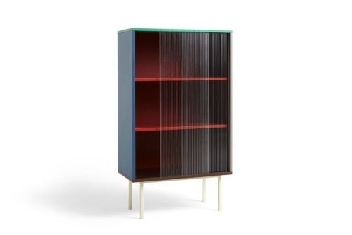 HAY Color Schrank hoch m. Glastüren 75x39x130 cm - Multi