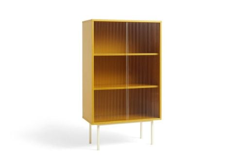 HAY Colour Cabinet Tall w. Glass Doors 75x39x130 cm - Yellow
