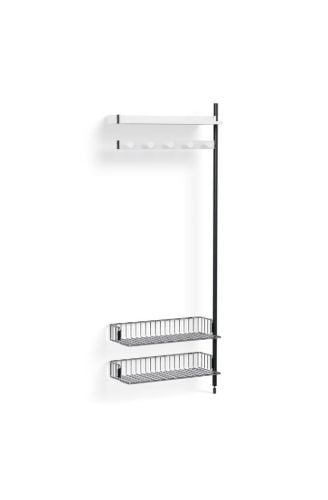 HAY Pier System 1050 Add-On 80x209 cm - PS White Steel/Black Anodised Profiles/Chromed Wire Shelf